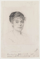 KT 2330
<br/>
Portret van de tekenares Nelly Bedenheim, frontaal
<br/>
<em>Woutersen van Doesburgh, Elsa Louisa Hannelina (1875-1957)</em>